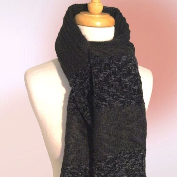 Inc International Concepts Black Long Oblong Scarf NWT - Picture 6 of 12